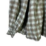 Ava & Viv Plaid Long Sleeve Top Womens XL Brown Balloon Sleeve Cottagecore Photo 3
