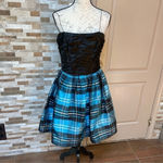 Bill Blass Vintage 90’s Black Blue Cocktail Silk Dress grunge full skirt Sz 12 Photo 6