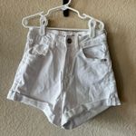 Stradivarius  Denim Shorts White High-Waisted Photo 1