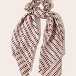 NEW Scrunchie Scarf Striped Pattern Satin Hair Tie Photo 5