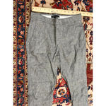 Theory  Gray Linen Blend Tailored Pants Women’s Size 00 Slim Straight Photo 2