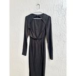 LIONESS  Cut Out Long Sleeve Thigh High Slit Maxi Dress Black Women's Size XS Photo 3