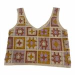 Rebellion Again Junior’s Granny Square Crochet Beach Y2K Crop Top Size Small Photo 0