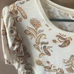 Style & Co Vintage . Cream and Brown Paisley Short Sleeve Top 0x Photo 1