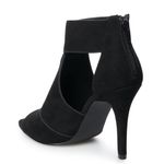 LC Lauren Conrad Muffin Black Faux Suede Ankle Band High Heels Size 8 Photo 1