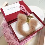Salvatore Ferragamo Authentic  RARE / HTF Antique Rose & Pink Fur Logo Bag Charm Photo 11