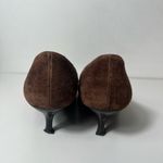 Salvatore Ferragamo Brown Suede Round Toe Kitten Heel Pumps Photo 9
