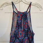 French Grey Nichelle Knit Medallion Print Halter Maxi Blue/Red dress Photo 9