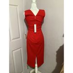 Dress the Population  Sandy Midi Dress Red Sleeveless Sheath Size XS Photo 4
