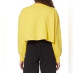 Calvin Klein Bright Yellow Logo Sweatshirt Cotton Cropped Long Sleeve Tee Size M Photo 2