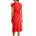 Market & Spruce Neriah Smocked A Line Dress Coral/Red XSP Photo 3