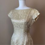 JAY HERBERT | Vintage Metallic Gold Baroque Open Back Cocktail Dress Sz M Size M Photo 1