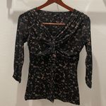 Nordstrom Semantiks Fitted V-Neck Printed Blouse Photo 0