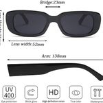 4 Pieces Retro Sunglasses Vintage Sunglasses Small Square Rectangle 90s Glasses Trendy Y2K for Women Photo 5