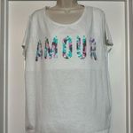 F&F Pink Purple Sequin White Short Sleeve Oversized Women’s Shirt Size 16 XL Photo 0