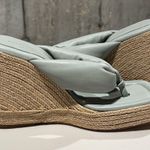 Paloma Barcelo NWOB 39 Tess Slip On Espadrille Platform Wedge Sandals Leather Green Size 8.5 Photo 0