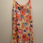 Roxy  Womens Mini Tank Dress Sundress XS Floral Orange & Blue Skater Beach Photo 0