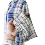 ZARA  Plaid Button Flannel Shirt Relaxed Fit‎ Cottagecore Coastal Granddaughter M Photo 4