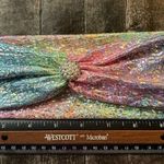 Mermaid Rainbow Silver Twist Stretch Headband Wih Faux Pearls Accent Accessory Photo 0