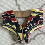 Miss Albright Anthropologie Fabric 3” heel Booties, size 7.5 Red Photo 3