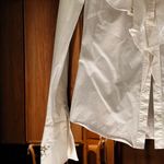 Karen Millen  Ruffle Gold stars ⭐️ Embroidered Button Down Shirt Photo 5