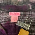 she's cool  purple and black plaid button up dress long shirt tie dye Medium Photo 6