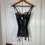 Victoria's Secret Black Lace Corset Bustier Garter Straps Size 36C NWT $88 Photo 2
