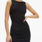 Good American  Ruched Sides Tank‎ Dress Black L Photo 0