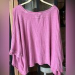 We The Free  People CC tee barbie pink raglan raw hem cropped top distressed Photo 3