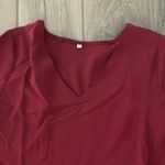 Burgundy long sleeve baby doll dress Size L Photo 2