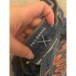 American Eagle  TATTOO Jeans Women 6  Hi-Rise Jegging Stretch Punk Rock Patch Art Photo 11