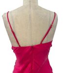 Lovers + Friends Noah Wrap Dress Slip Sleeveless Satin Hot Pink Size Small Photo 6
