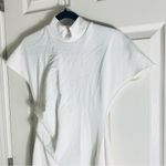 ZARA White Mock Neck Ruched Midi Dress - Size medium- NWT Photo 3