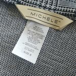 Michele Grey Plaid A line Skirt w/Embroidered Flowers Blue Size 8 Photo 2