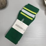 Free People knee high socks ribbed embroidered buti logo striped Photo 0