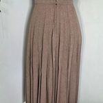 Vintage Taupe Tweed Midi Pleated Skirt with Tie Belt Tan Size undefined Photo 5
