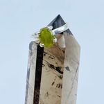 Natural Rough Green Apatite Rough Sterling Silver Ring Photo 5