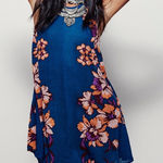 Free People blue and orange flower dress Photo 0