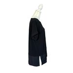 Calvin Klein Black Short Sleeve Layered Round Neck Loose Fit Blouse Sz Medium Photo 1