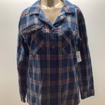 Caffe Marrakesh Club & Resort Size Medium Plaid Shacket w/ Sequin Pocket. New Blue Photo 0