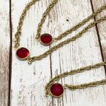 Ruby Vintage Garnet/ Bezel Chain 27.5” Long Necklace Photo 9