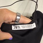 ZARA Black Square Neck Spaghetti Strap Romper Small Photo 3