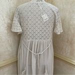Free People  Bring The Romance Midi Maxi Cotton Dress Neutral Sz XS oversized Photo 10