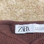ZARA Long Sleeve Off The Shoulder Scrunched Crop Top Photo 1