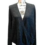 Free People Anthropologie Karin Faux Wrap Sweater Green Medium Oversized NWOT Photo 0