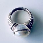 Sterling Silver Faux Pearl Cable Ring Photo 0