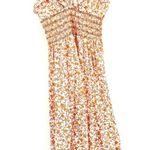 AQUA Women's Scilla Smocked Printed Dress in Orange Size Large NWT Photo 1