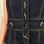 Bisou Bisou Women's Y2K Denim Jean V-Neck Vest Size Large Blue Photo 7