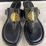 Guess Women's Black/Gold Medallion Shoes/ Sandals wedge Heel 3" Size 7 SKU 3081 Photo 0