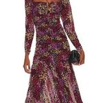 ASTR the Label Athena Midi Dress in Red Floral Chiffon Print Size Small Photo 0